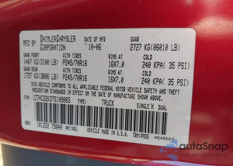 2007 Mitsubishi Raider Ls z USA, uszkodzony, nr VIN 1Z7HC22K27S109065